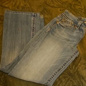 Vintage Blue Straight Leg Jeans with Natural Fading